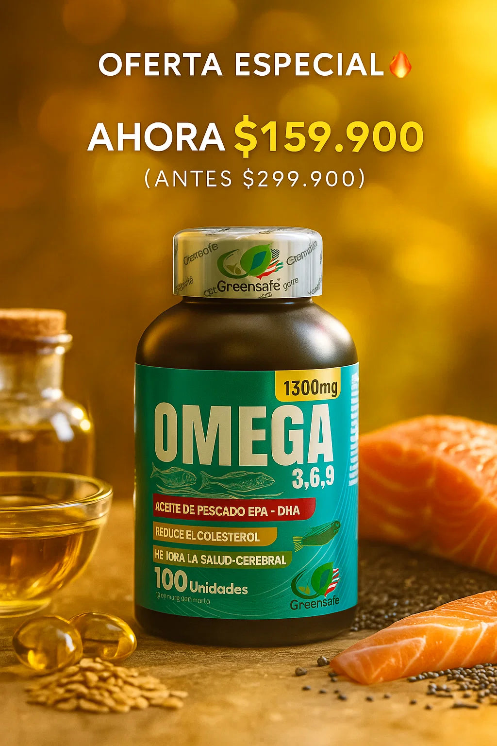 🧠 OMEGA 3, 6 y 9 X 100 – EL SECRETO DE UNA VIDA MÁS ACTIVA, SALUDABLE Y JOVEN