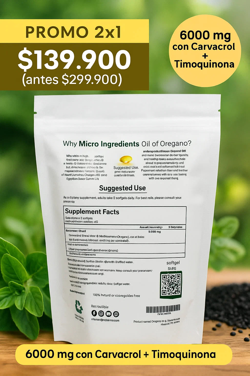 🌿 ACEITE DE ORÉGANO + BLACK SEED OIL: DEFENSAS FUERTES Y DIGESTIÓN LIGERA🌿